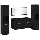 Bathroom Furniture Set 4 pcs Black Oak Engineered Wood 3334325