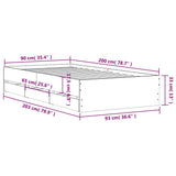 Bed Frame with Drawers without Mattress Sonoma Oak 90x200 cm 3207296