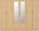 ZNTS Nevada 6 Door 2 Drawer Mirrored Wardrobe 100-101-112