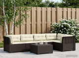 5-Seater Garden Sofa with Cushions Rattan Look PP Light Grey 3444062