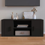 ZNTS TV Cabinet Black 100x35x40 cm Engineered Wood 823092