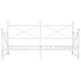 Daybed with Trundle without Mattress White 107x203 cm Steel 4104692
