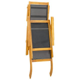Outdoor Deck Chair with Table Solid Wood Acacia and Textilene 3120442
