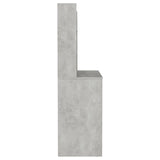 Makeup Table with LED Lights 100x40x135 cm MDF Concrete Grey 331544