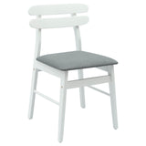 Dining Chair 2 pcs White and Grey Solid Rubber Wood 42020514