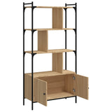 Bookcase with Doors Sonoma Oak 76.5x30x154.5 cm Engineered Wood 833349