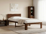 Single Bed Frame with Headboard ROSTOCK Dark Brown 90 x 200 cm 903371
