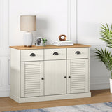 Sideboard with Drawers VIGO 113x40x75 cm White Solid Wood Pine 353191