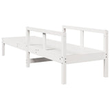 Sun Lounger White 199.5x62x55 cm Solid Wood Pine 832539