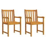 Garden chairs 2 pcs Natural Solid Acacia Wood 316609