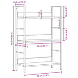 288221 3-Layer Book Shelf Oak 60x27,6x90,5 cm Engineered Wood