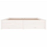 Bed Frame without Mattress with Drawers White King Size 3103519