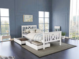 Wooden Bed Frame with Drawers Single Storage Bed Solid Pine Wood,3FT Guest Bed For Adults, Kids, WF292375AAW