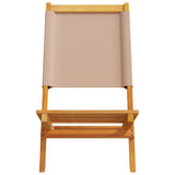 Folding Garden Chairs 8 pcs Taupe Fabric and Solid Wood 3214645