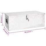Storage Box Silver 80x39x30 cm Aluminium 152252