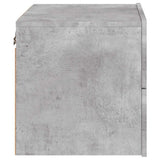 Wall-mounted Bedside Cabinet with LED Lights Concrete Gery 836818