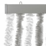 Fly Curtain Light Grey and White 100x220 cm Chenille 377316