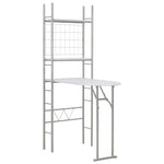 3 Piece Folding Dining Set with Storage Rack MDF and Steel White 284403