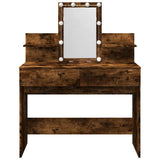 Dressing Table with LED Smoked Oak 100x40x130 cm 848203