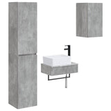 Bathroom Furniture Set 3 pcs Concrete Grey 33 x 34.5 x 160 cm 3406056