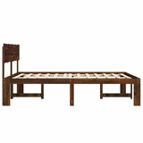 Double Bed Frame with Headboard ROSTOCK Dark Brown 150 x 200 cm 3405428
