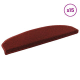 Self-adhesive Stair Mats 15 pcs Bordeaux Red 80 x 24.5 x 3.5 cm 42038649