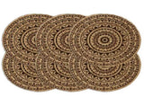 Placemats 6 pcs Dark Brown 38 cm Round Jute 133873