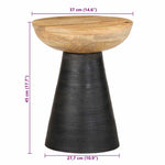 ZNTS Side Table Black Ø37x45 cm Solid Wood Mango 4017537