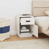 Bedside Cabinet White 40x34x55 cm Solid Wood Pine 818307