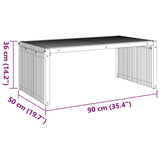 Garden Side Table Brown 90 x 50 x 36 cm Solid Teak Wood 42006355