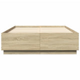 Bed Frame with LED without Mattress Sonoma Oak 140x200 cm 3209613
