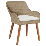 Garden Dining Set with Cushion 7 pcs Beige Poly Rattan 3261702