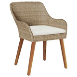 Garden Chair 2 pcs Beige 62.5 x 55 x 82 cm Poly Rattan 42006215
