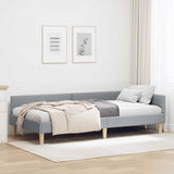 Corner Bed Frame with Headboard Light Grey 90 x 200 cm Fabric 42016117