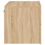 ZNTS Wall-mounted Bedside Cabinet with LED Lights Sonoma Oak 836816