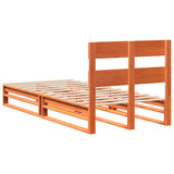 Bed Frame without Mattress Wax Brown 90x200 cm Solid Wood Pine 850796