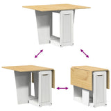 Butterfly Dining Table Foldable Corona White Solid Wood Pine 4013435
