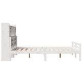 Bookcase Bed without Mattress White 150x200 cm King Size Solid Wood Pine 3322266