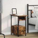 Bedside Cabinet Smoked Oak 60 x 30 x 61 cm Engineered Wood 859597