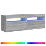 TV Cabinet with LED Lights Grey Sonoma 120x35x40 cm 815673