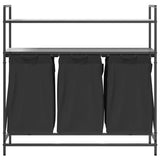Laundry Basket 3 Compartments with Shelves Grey Sonoma 859083