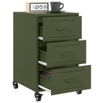 ZNTS Bedside Cabinet Olive Green 36x39x59 cm Steel 846732