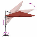 Umbrella Terracotta 351 x 250 x 260 cm Polyester and Aluminium 42003350