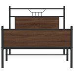 Bed Frame without Mattress Brown Oak 100x200 cm Engineered Wood 4107029