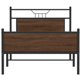 Bed Frame without Mattress Brown Oak 100x200 cm Engineered Wood 4107029