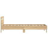 ZNTS Bed Frame with Headboard Sonoma Oak 100x200 cm Engineered wood 838528