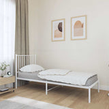 Metal Bed Frame without Mattress with Headboard White 80x200cm 350922