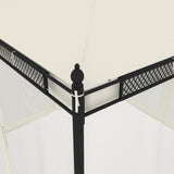 Gazebo with Mesh Walls Cream 2.93x2.93 m Steel 368434