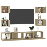 6 Piece TV Cabinet Set Sonoma Oak Engineered Wood 3078978