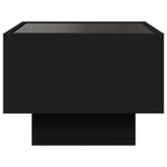 ZNTS Side Table with LED Black 40x40x30 cm Engineered Wood 847498